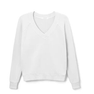 perfectwhitetee sinead White french terry v neck sweatshirt Size Large